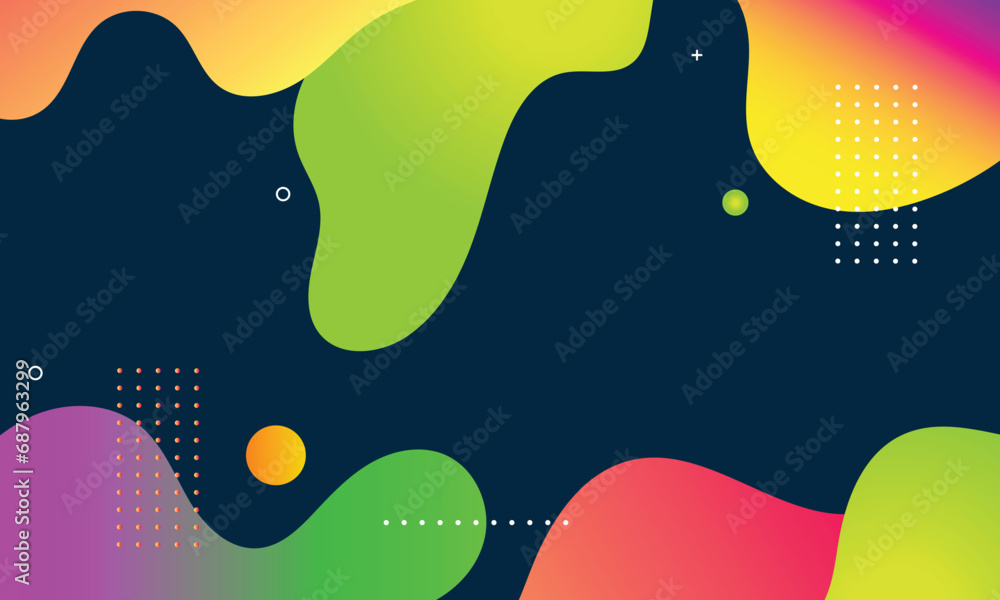 Modern abstract wavy background with elements vector