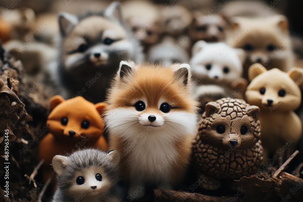 Obraz premium Cubic animals serve as digital mentors, guiding students through a diverse range of educational activities with enthusiasm and encouragement.