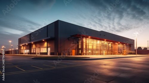 Modern logistics warehouse illuminated © Wolfilser