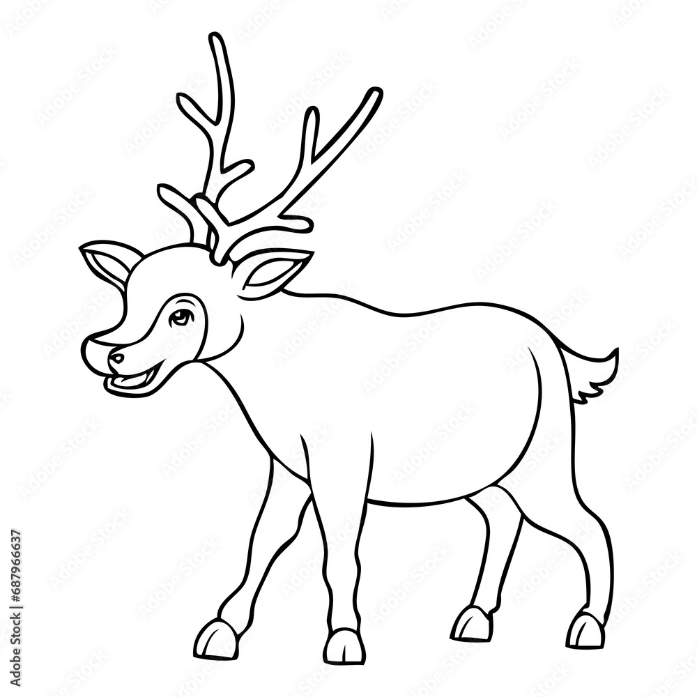 deer line vector illustration