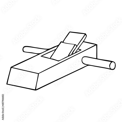 wood shaving line vector illustration,isolated on white background,top view