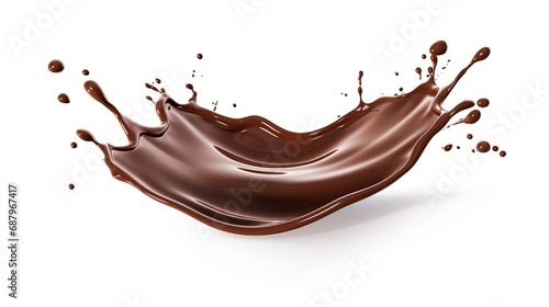 Chocolate Splash Isolated on the White Background 