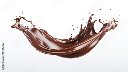 Chocolate Splash Isolated on the White Background 