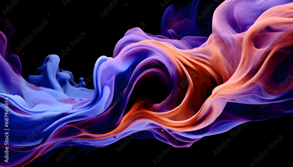 Obraz premium neon, wellen, hintergrund, lila, orange, textur, neu, kreativ, abstrakt, 