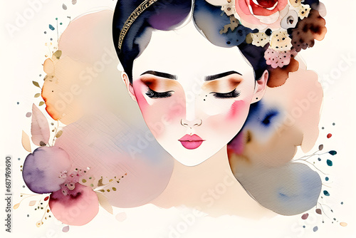 portrait of a woman.woman with mood.  Generative Ai