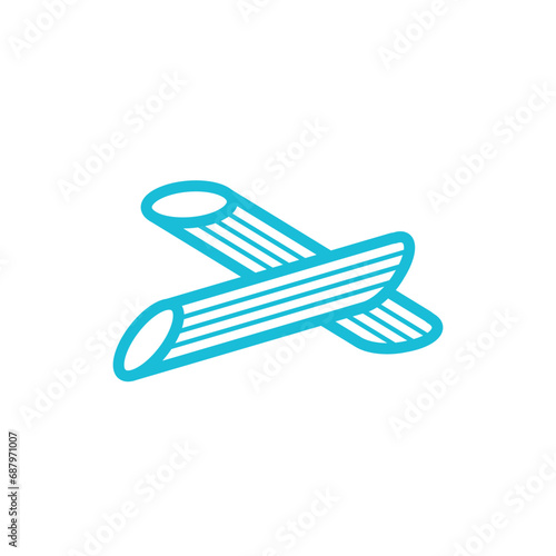 Pasta Penne rigate icon. From blue icon set.