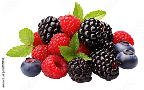 Mixed Berries On Isolated Background