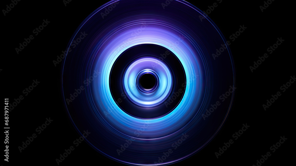 A tunnel formed by blue circular light. A tunnel formed by blue circular light.