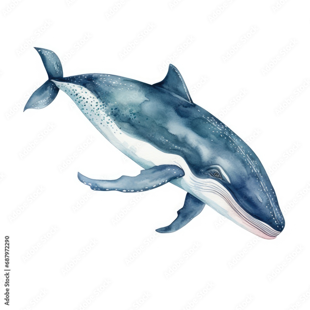 Fototapeta premium Watercolor Whale
