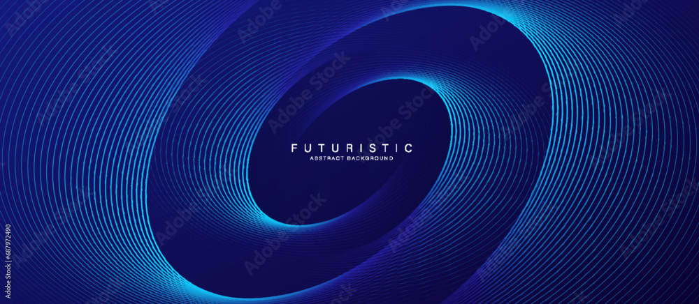 Abstract blue background with glowing curved lines. Shiny blue swirl curve lines design. Spiral lines. Geometric oval pattern. Futuristic technology concept. Vector illustration Abstract blue background with glowing curved lines. Shiny blue swirl curve lines design. Spiral lines. Geometric oval pattern. Futuristic technology concept. Vector illustration