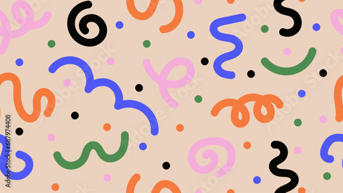 Fotografia Trendy background with doodle seamless pattern