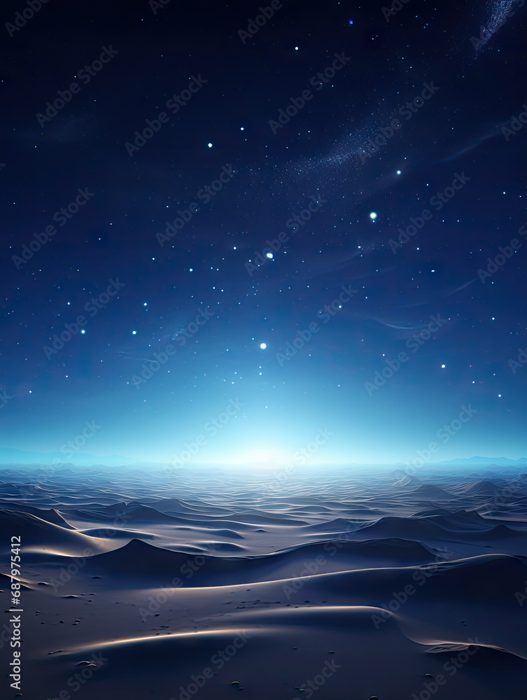 The desert under the starry sky at night. The desert under the starry sky at night.