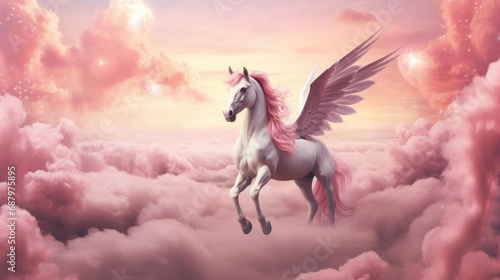 White unicorn with wings