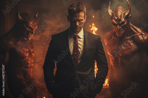 A demon in a business suit photo