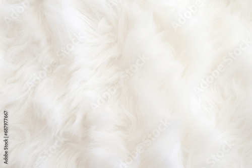 White delicate soft background of plush fabric. Synthetic fur. Generative AI