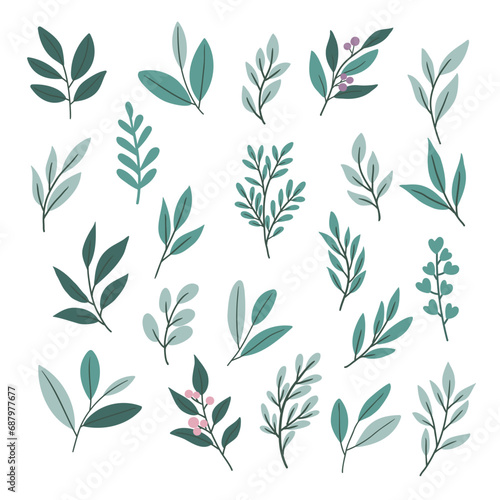 Elegant vector illustration with beautiful twigs and leaves. Ideal for holiday cards  invitations and seasonal decor.
