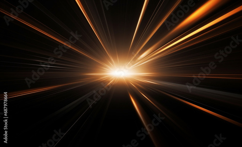 Wallpaper Mural Fond noir avec lumière jaune en mouvement. Flash lumineux, spot, lumière. Arrière-plan pour conception et création graphique. Ambiance univers, galaxie.	 Torontodigital.ca