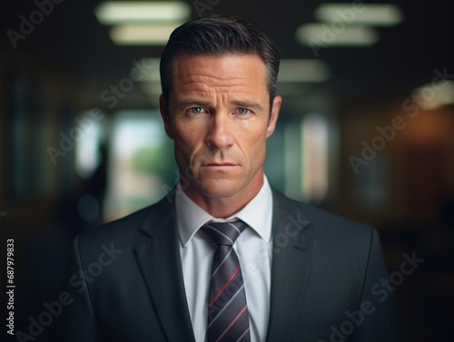 Portrait Attractive confident business man in business professional working office