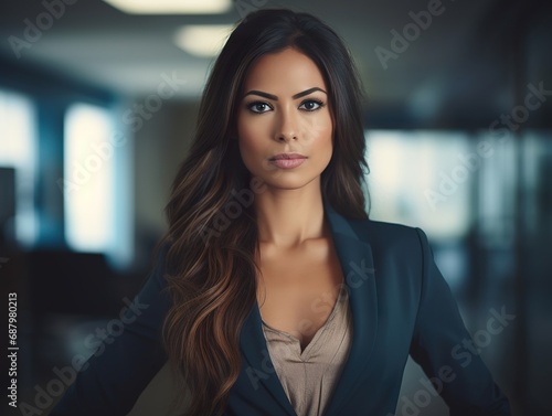Wallpaper Mural Portrait Attractive hispanic young confident business woman in business professional working office Torontodigital.ca