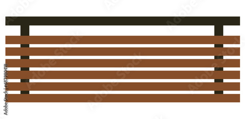 Top view of a bench for the architectural landscape plans. Entourage design. Vector.