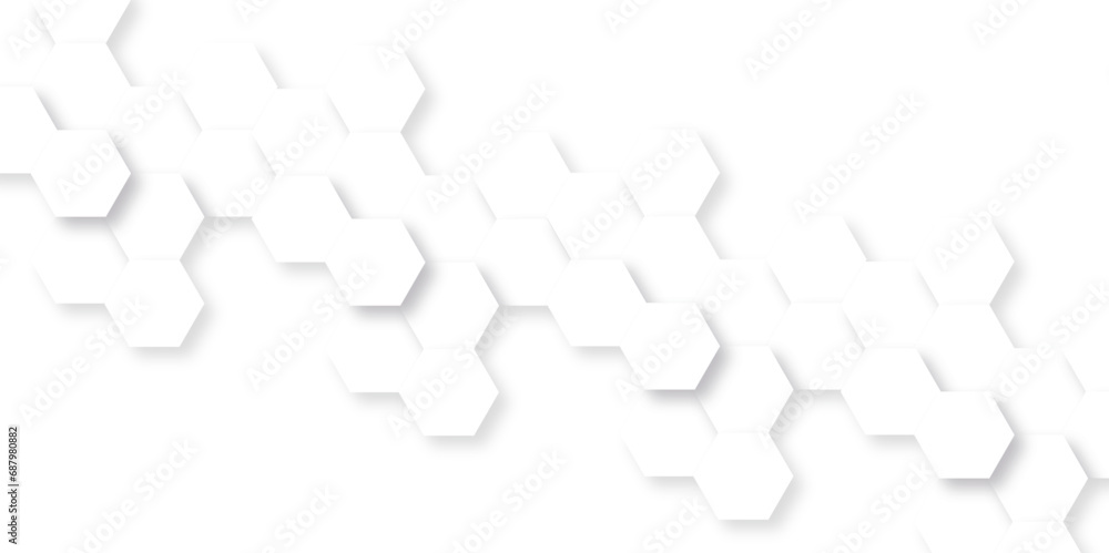 Obraz premium Abstract background with hexagon, modern abstract vector polygonal pattern. Futuristic abstract honeycomb technology white background. Luxury white hexagon pattern.