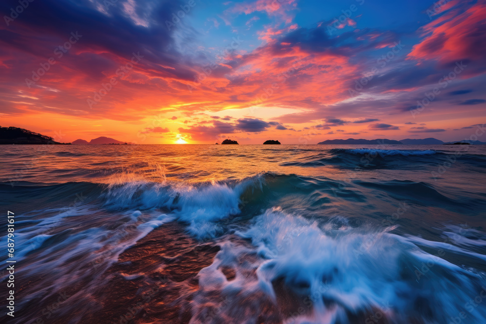 Shin Hai Cheng style ocean sunset. Shin Hai Cheng style ocean sunset.