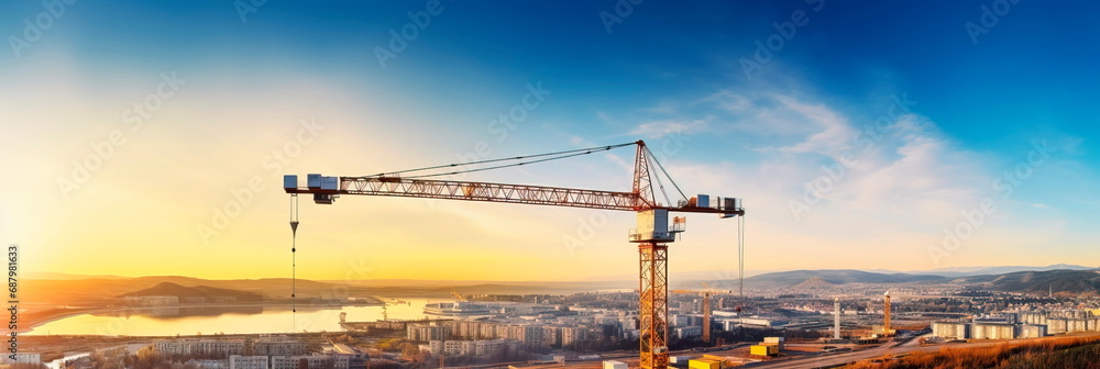 A giant crane that lifts large construction materials. Generative AI