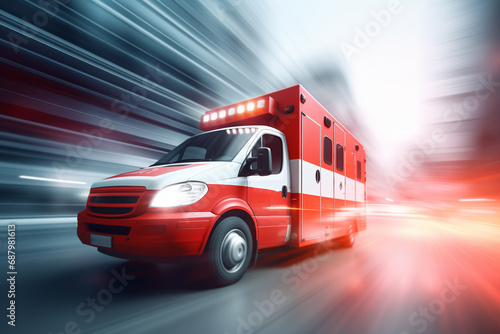An ambulance is rushing to the rescue