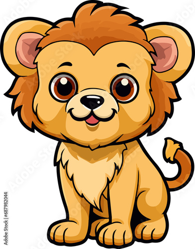 Cute lion clipart design illustration