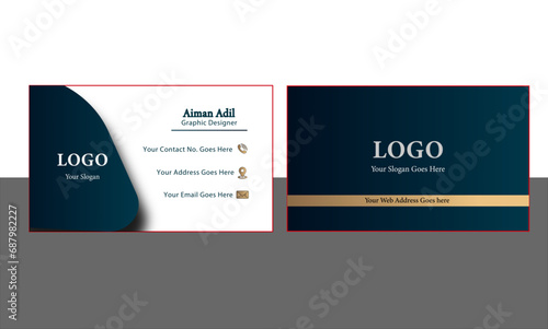 Double-sided Luxury and elegant Modern business card template and visiting card Layout and Creative and Clean Flat abstract illustration Vector design for business and personal use.