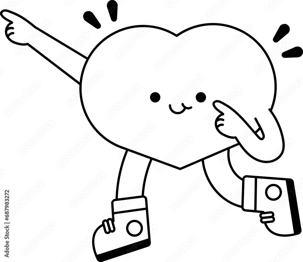 Fototapeta premium Cute Outline Geometric Cartoon