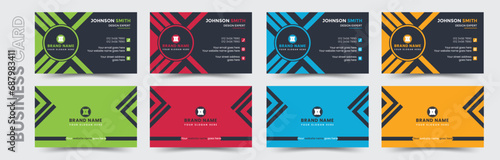 Corporate luxury business card template design four color variation