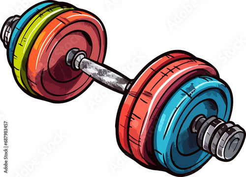 Dumbbell clipart design illustration