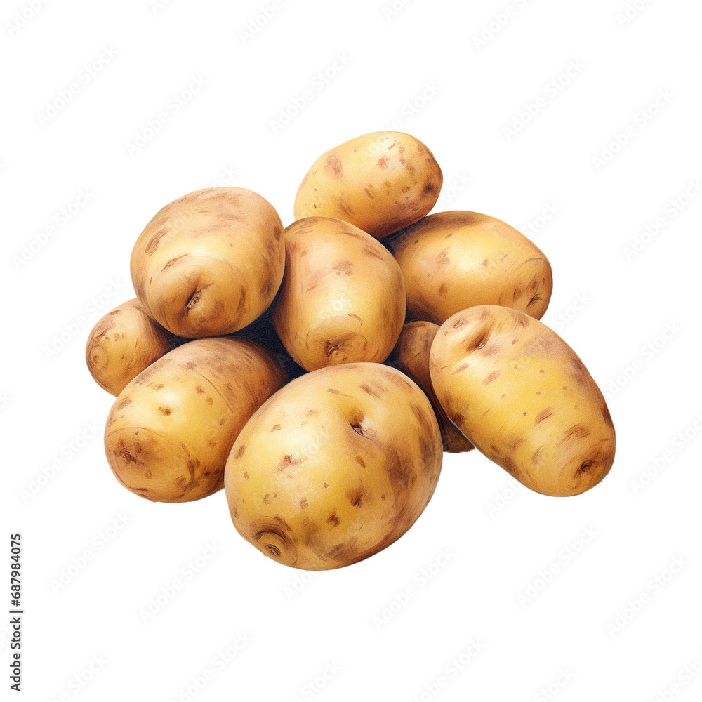 potatoes isolated on white transparent background potatoes isolated on white transparent background