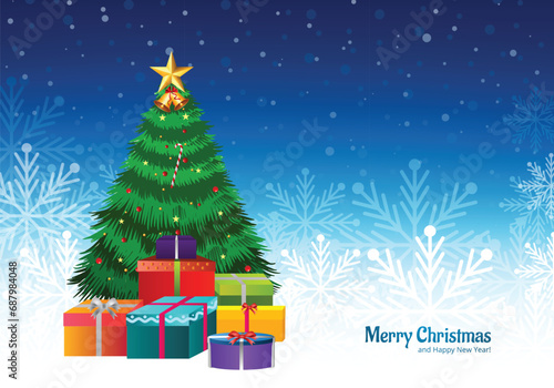 Holiday decorative christmas tree greeting holiday card background