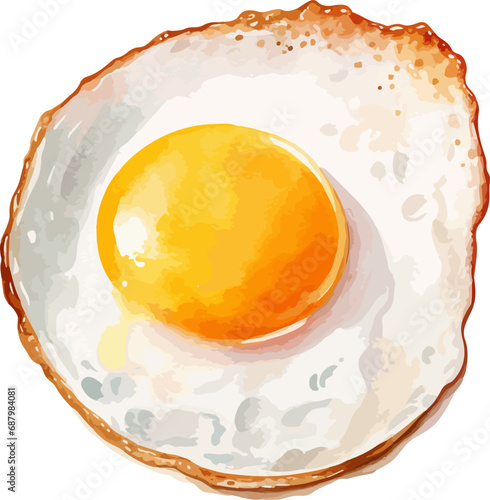 Fried egg clipart design illustration