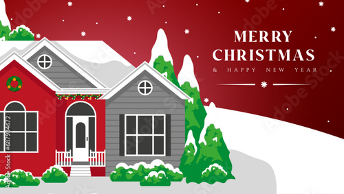 Wallpaper Mural merry christmas and happy new year template poster banner Torontodigital.ca