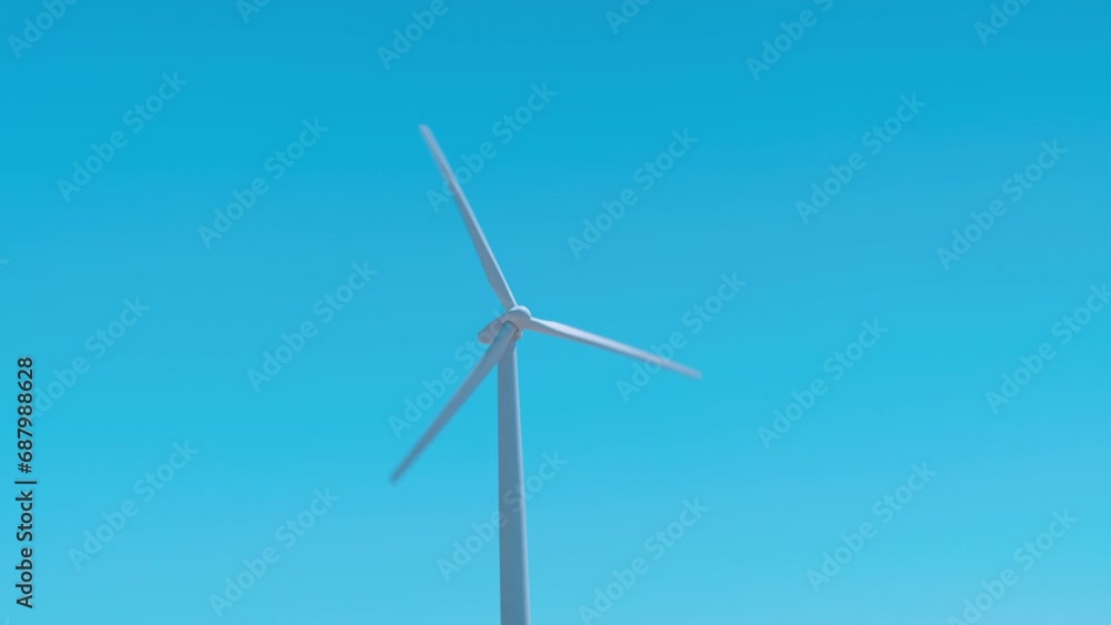 Wind turbine against clear sky at Windmill Farms in Desert Hot Springs Wind turbine against clear sky at Windmill Farms in Desert Hot Springs