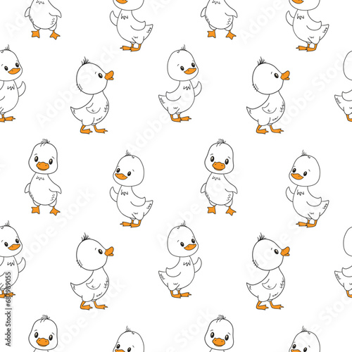seamless pattern with duck