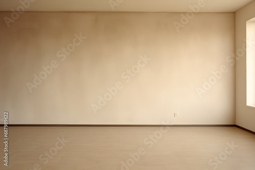 Simple room, beige Wall, carpeted Floor