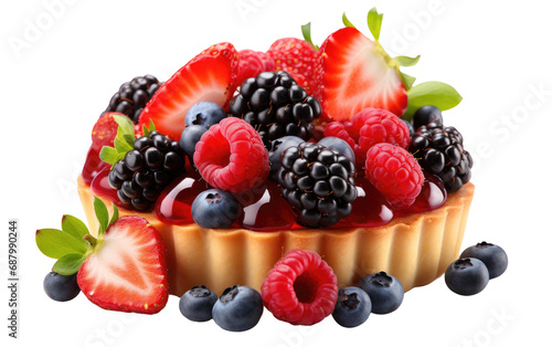 Mixed Berry Tart On Transparent Background