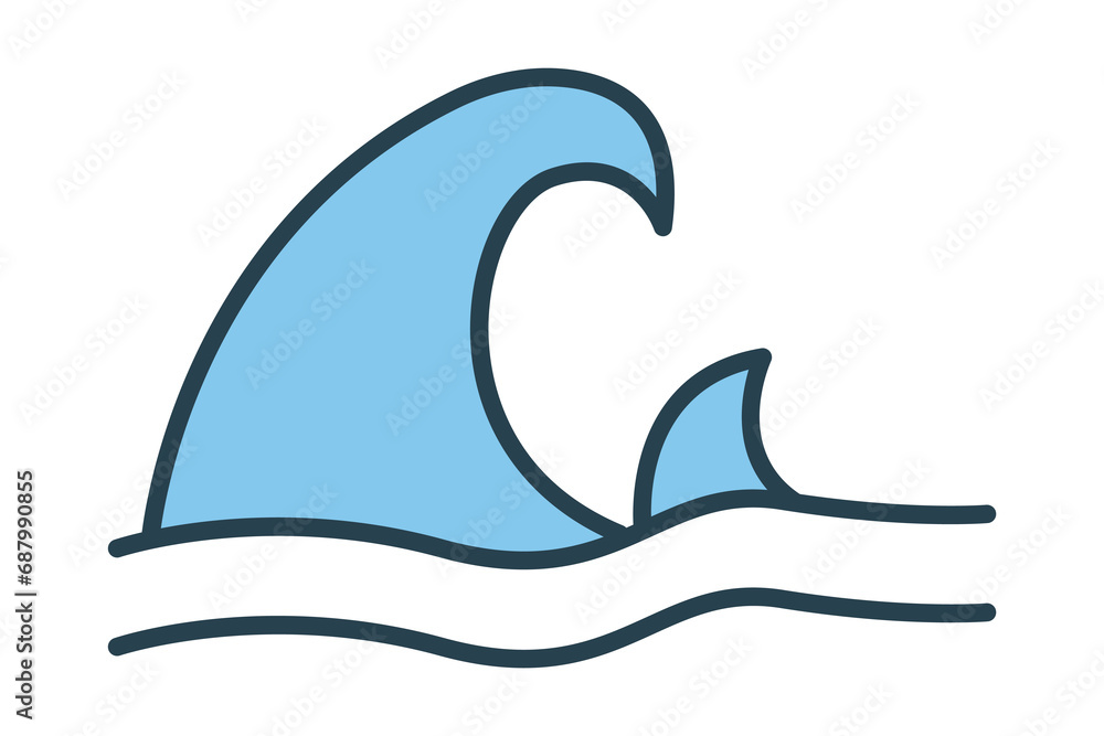 wave icon. icon related to sea. flat line icon style. simple vector design editable wave icon. icon related to sea. flat line icon style. simple vector design editable