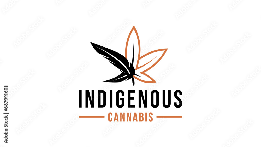 Indian Cannabis father and cannabis logo design icon element vector Indian Cannabis father and cannabis logo design icon element vector