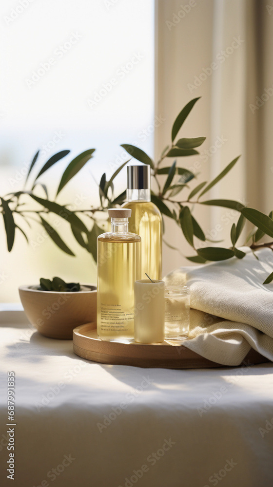 Fragrant Floral Perfume in a Transparent Bottle Fragrant Floral Perfume in a Transparent Bottle