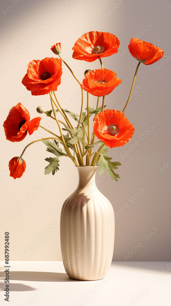 poppies in a vase poppies in a vase