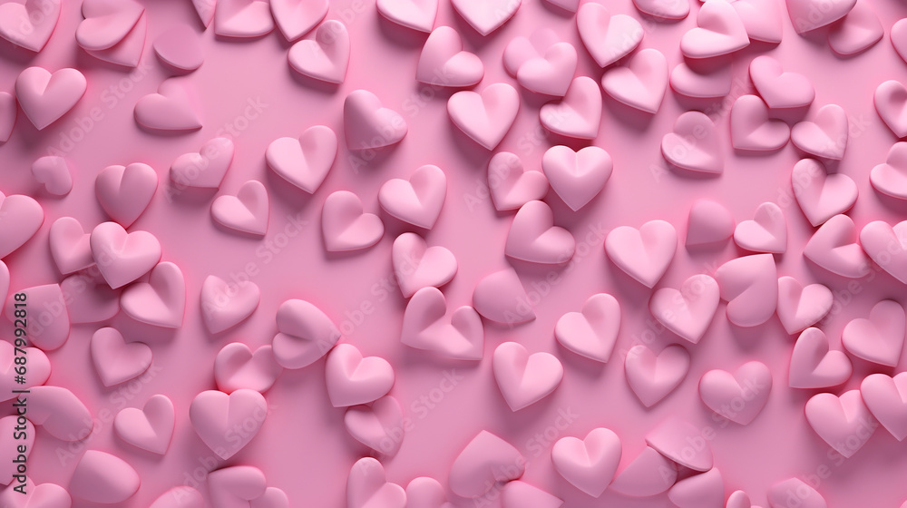Pink heart shapes background. Valentine's day background. 