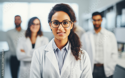 Indian Woman Medical Professional in Modern Laboratory