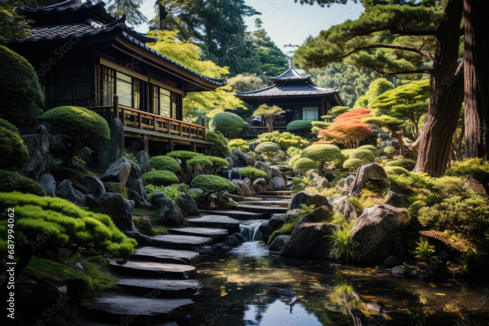 Fototapeta premium Traditional Japanese Tea Garden