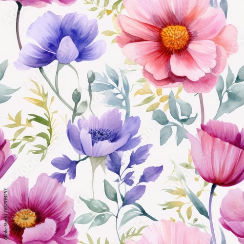 Flowers on white background