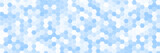 Seamless line an pattern. Blue and white color.  Hexagon ceramic tiles background.